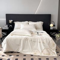 Juego de Edredón de Verano Personalizado OEM ODM, Nuevo, Lavado y Cepillado, con Bordado de Flores, para Todas las Temporadas, para Hotel, Hogar y Dormitorio