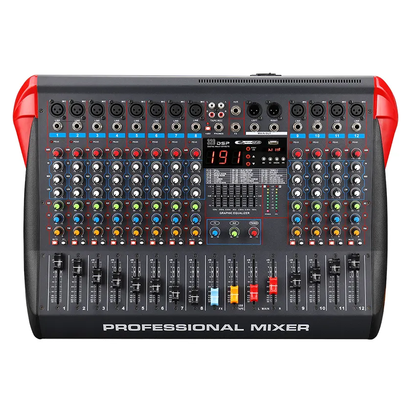 Manufaktur Großhandel Professional Digital Audio Mixer Power Sound System Mixer Konsole Musik Lautsprecher Mixer Audio