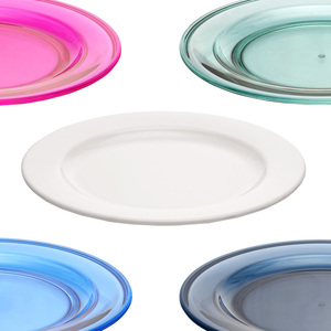 Incassable Polycarbonate SAN Tritan Plat Rond Clair Vert Bleu Rose Assiette En Plastique <span class=keywords><strong>Color</strong></span>é - Product Image 2