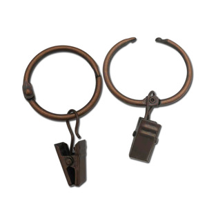 Jushang Hardware Opening Curtain <b>Ring</b> <b>Clip</b> 50MM 38MM 32MM Metal Round With <b>Clip</b> For Curtain Rod Convenient Use - Product Image 2
