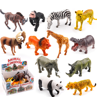 Modèle d'animal sauvage simulé, mini jouet, modèle de forêt sauvage océanique, ensemble de jouets d'animaux de la forêt en plastique, jouet d'animal tigre lion panda girafe