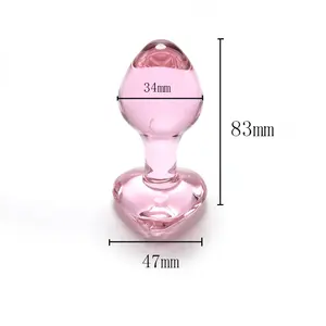 Jouet anal en verre en forme de cœur pour adultes - Product Image 5