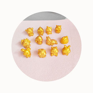 12 Trung Quốc Dấu Hiệu Hoàng Đạo Nhựa Thu Nhỏ Động Vật Cabochon 3D Màu Vàng Mô Hình Phù Hợp Mùa Xuân Lễ Hội Key Ring Dangles Mặt Dây Chuyền Truy Cập - Product Image 5
