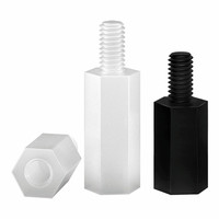Entretoises hexagonales en plastique électronique en nylon noir M2/2.5/3/4*L + 6mm, entretoises mâle-femelle