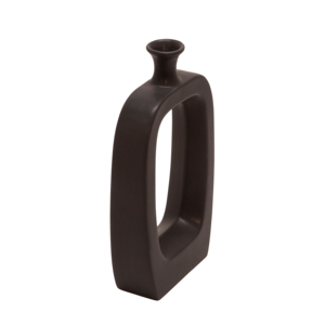 Vaso Rettangolare Aperto in Ceramica, Vaso Moderno in Gres per Fiori, Decorazione Scultorea per Soggiorno e Casa - Product Image 3
