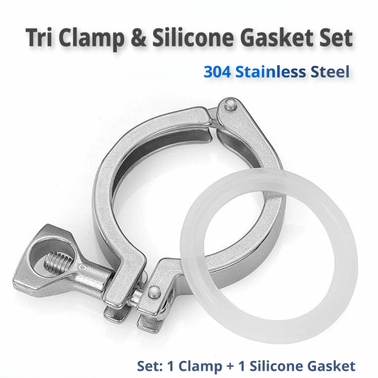 Water Distribution Component 304 Stainless Steel Heavy Duty Tri Clamp Silicone Gasket Set Quick ...
