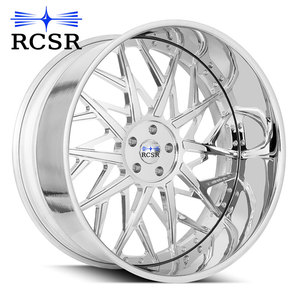 RCSR Nouvelles jantes en aluminium forgé de 24, 26 et 28 pouces, design à deux pièces, finition argentée polie, 5x112, 5x114.3, 5x120, 6x139.7 - Product Image 2