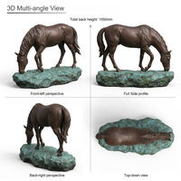 Sculpture de cheval en bronze coulé sur mesure, faite à la main, moderne, pour l'extérieur, le jardin, les entrées de villas et les centres commerciaux