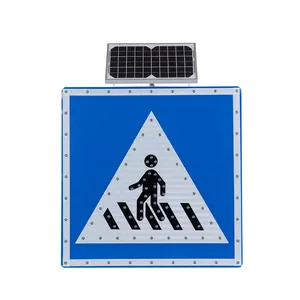 Sinal de segurança estrada led, sinais pedestrais de tráfego solar, controle de tráfego, segurança estrada, aviso de rua