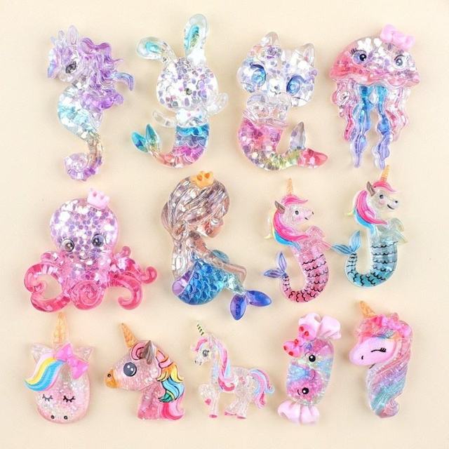 New Design Good Sea Land Animals 3D Cute Phone Charm Kawaii Charms Hair Ornaments Flatback Resin Business Gift for Decoration