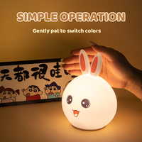Lampe de nuit LED en silicone rechargeable lapin mignon télécommande couleur lampe d'entraînement au sommeil décorative pour enfants alimentée par batterie