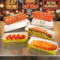 Boîte d'emballage en papier kraft pour hot-dogs, personnalisée, de qualité alimentaire, en gros et à prix abordable