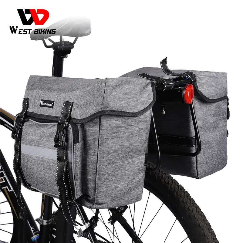 WEST BIKING Bicycle Pannier Cycling Bag For Travel Waterproof MTB Bike Luggage Bag For Rear Rack Travel Bag For Mountain Bicycle