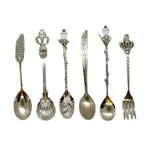 Flatware muỗng Retro thiết kế cổ điển nhựa dùng một lần xử lý 6 Bộ mứt cà phê kem tráng miệng muỗng-Món quà ngã ba - Product Image 5