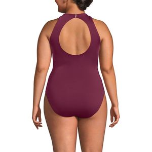 Traje de Baño de Una Pieza con Cuello Alto para Mujer, Sin Mangas, UPF50+, Spandex, Poliéster, Traje de Baño Deportivo - Product Image 2