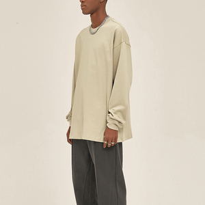 T-shirt à manches longues personnalisé en coton 100% de haute qualité, unisexe, surdimensionné, col rond, manches longues - Product Image 3