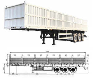 Promotion : Semi-remorques à ridelles Truckpillar certifiées ISO, 3 essieux, 30 tonnes, structure en acier durable, avec train de roulement robuste Shandong - Product Image 1