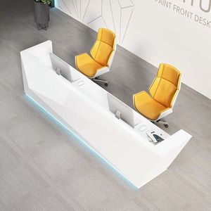 Mostrador de Recepción LED con Forma Fantástica, Mostrador de Recepción en Forma de L para Oficina, Salón de Belleza - Product Image 4