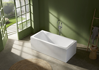 Baignoire autoportante rectangulaire en acrylique MC8003 pour intérieur, avec fonction de trempage profond, idéale pour les salles de bain d'appartements et d'hôtels