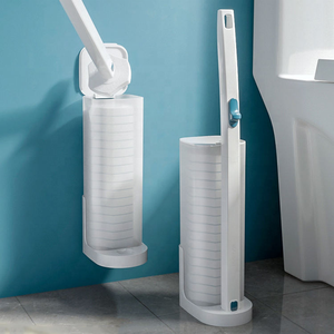 Soporte <span class=keywords><strong>de</strong></span> pared para escobilla <span class=keywords><strong>de</strong></span> inodoro <span class=keywords><strong>de</strong></span> mano, superventas, con cabezal <span class=keywords><strong>de</strong></span> esponja <span class=keywords><strong>de</strong></span> plástico desechable y cerdas <span class=keywords><strong>de</strong></span> nailon, portátil, para limpieza, 0.5kg - Product Image 1