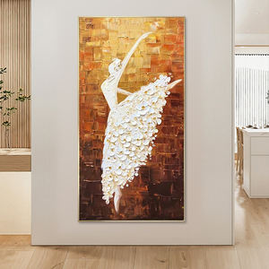 Peintures acryliques sur toile décoratives murales modernes 3D Hot Girl, style Art Déco, représentant des danseuses de ballet, avec spatule - Product Image 5