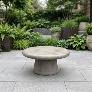 Stony Cone Base <b>Round</b> Concrete Coffee <b>Table</b> Traditional Antique Durable Outdoor Indoor Home Furniture Centerpiece - Product Image 2