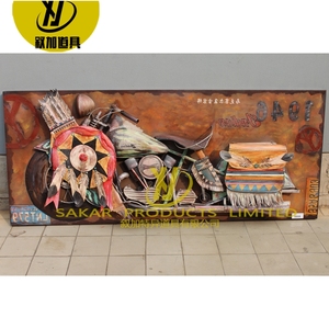 Metallo ferro <span class=keywords><strong>auto</strong></span> classica per la barra di casa dipinta a mano scultura motociclistica Harley modello di moto per la decorazione Vintage muro Staute - Product Image 6