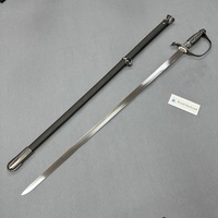 Espada Decorativa de Metal para Colección, Espada Ceremonial de Guardia de Honor para Levantamiento de Banderas, Espada Negra Medieval Masónica de Caballero Templario