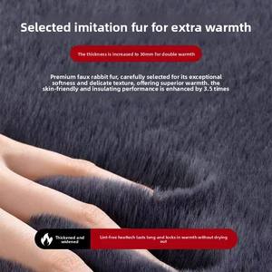 Bantalan lutut termal terlaris musim dingin dan penghangat legging bulu kelinci untuk orang tua tali bahan kasmir nyaman langsung - Product Image 6