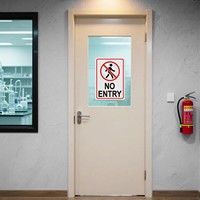 Autocollant d'avertissement en vinyle personnalisé « Accès interdit aux personnel autorisé uniquement » pour porte de bureau, entrepôt, usine, laboratoire