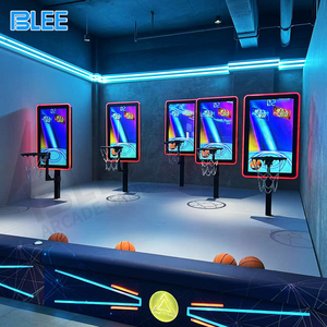 Slam <span class=keywords><strong>Dunk</strong></span> Sensor Juego de baloncesto interactivo Equipo de juego de baloncesto de 5 jugadores con soporte y pantalla - Product Image 3