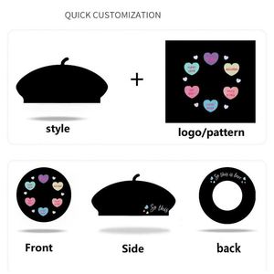 Gorros de Invierno Franceses de Lana de Primera Calidad RTS 73 Colores Personalizados, Boinas de Lana para Mujer - Product Image 6