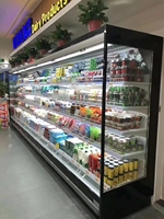 Vitrine réfrigérée verticale à rideau d'air, à haute efficacité énergétique, avec contrôle numérique de la température, LED, pour supermarché