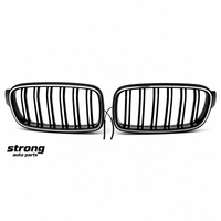 Calandre avant double lamelles noires brillantes en ABS avec LED blanches, compatible avec BMW Série 3 F30 F31 2012-2018 avec faisceau de câblage