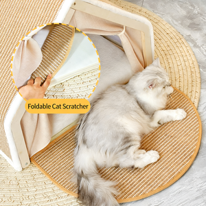 Nichoir pour chat WoodCat's NestVilla - Style villa, universel quatre saisons, semi-fermé, <span class=keywords><strong>tente</strong></span> pour chat avec <span class=keywords><strong>toit</strong></span> en sisal, utilisation intérieure/extérieure, griffoir non inclus - Product Image 5