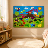 Tableau d'apprentissage mural en feutre, tableau d'activités éducatif à crochets et boucles, pièces en feutre réutilisables pour les tout-petits et la maternelle