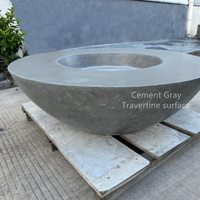 Table de foyer extérieur autonome en béton gris GRC, au gaz naturel, écologique, 65000 BTU, avec logo et couvercle personnalisables