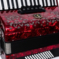 Accordéon 34 touches 60 basses, cadre en érable nacré rouge avec roseau italien, personnalisable OEM