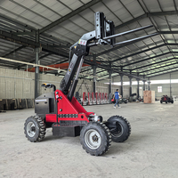 Chariot élévateur électrique tout-terrain 4x4 portable de 1 à 1,5 tonne avec télécommande CE pour usage extérieur et agricole