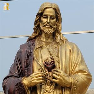 Estatua <span class=keywords><strong>de</strong></span> Latón <span class=keywords><strong>de</strong></span> Tamaño Real del Sagrado Corazón <span class=keywords><strong>de</strong></span> Jesús, Estilo Religioso, en Venta - Product Image 3