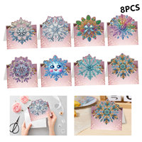 Ensemble de 8 cartes de vœux à peindre au diamant DIY, motifs de Noël, cartes artisanales en diamant pour anniversaire, Thanksgiving et fêtes