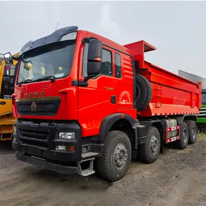 중국 저렴한 가격 사용 Howo 8x4 12 휠 타이어 팁 덤퍼 운송 371/400/420Hp 광산 덤프 트럭