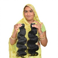 Ekstensi Rambut Manusia India Remy Grade 10-36, Warna Hitam, Gelombang Dalam, Bundel Rambut Virgin Murah Tanpa Proses, Kutikula Tertata Rapi, Kualitas Terbaik