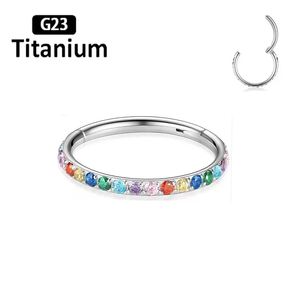 Anneau de nez en titane G23 avec CZ 16G 18G 20G, segment articulé, clicker pour septum, <span class=keywords><strong>tragus</strong></span>, cartilage, daith, bijoux de piercing hypoallergéniques - Product Image 3