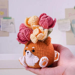 كروشيه لطيف الكرتون اليدوية محاكاة البوليستر الحيوانات القرنفل/خنزير/روز/الثعلب ديكور عيد الميلاد/العودة هدية المدرسة - Product Image 5