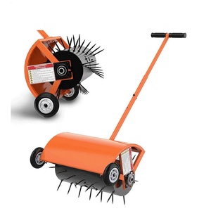 Épandeur manuel Buy-Wish noir de 40 pouces avec trémie en acier pour semences, engrais, sel, compost pour pelouse, jardin et tracteur - Product Image 2