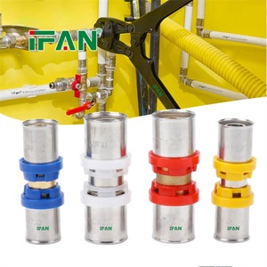 Raccords à <span class=keywords><strong>sertir</strong></span> en laiton IFAN PN25 résistants à la pression pour tuyaux PEX-AL-PEX 16-63mm avec joint torique, connecteurs de plomberie, raccords à <span class=keywords><strong>sertir</strong></span> PEX - Product Image 1
