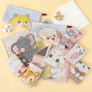 Carlota Kids Pure Cotton Square Towel 26x26cm Absorbent Gauze Hand Towel For Children <b>Bath</b> Use - Product Image 2