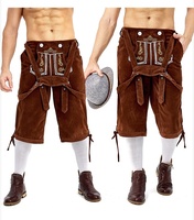 Adultes hommes femmes traditionnel bavarois bière Lederhosen Shorts Allemagne Oktoberfest pantalon pour Halloween fête Costume Costume