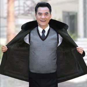 Giacca trapuntata lunga alta strada invernale anziana di mezza età in velluto spesso impermeabile per gli uomini papà <span class=keywords><strong>nonno</strong></span> - Product Image 2